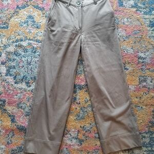 Frank & Oak Women's Wide Leg Beige Trousers